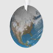 Vollständige Erde mit simulierten Wolken über Nord Ornament (Vorderseite)