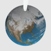 Vollständige Erde mit simulierten Wolken über Nord Ornament (Vorderseite)