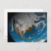 Vollständige Erde mit simulierten Wolken über Nord Postkarte (Vorne/Hinten)