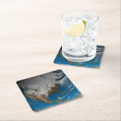 Vollständige Erde mit simulierten Wolken über Nord Rechteckiger Pappuntersetzer (Vor Ort)