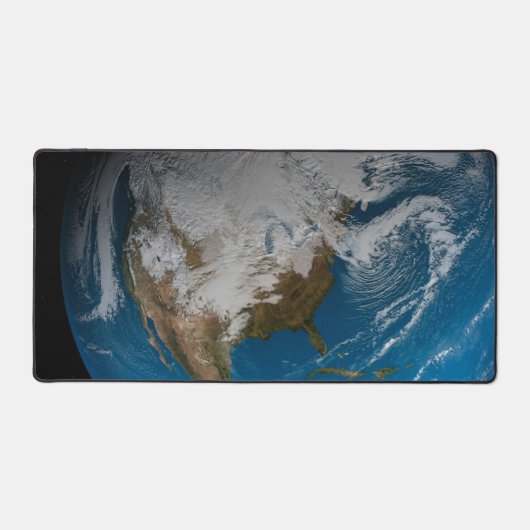 Vollständige Erde mit simulierten Wolken über Nord Schreibtischunterlage (Vorderseite)