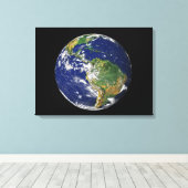 Vollständige Erde mit Südamerika 2 Leinwanddruck (Insitu (Holzboden))