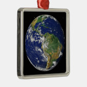 Vollständige Erde mit Südamerika 2 Silbernes Ornament (Rechts)