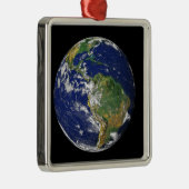 Vollständige Erde mit Südamerika Silbernes Ornament (Rechts)