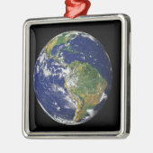 Vollständige Erde mit Südamerika Silbernes Ornament (Links)