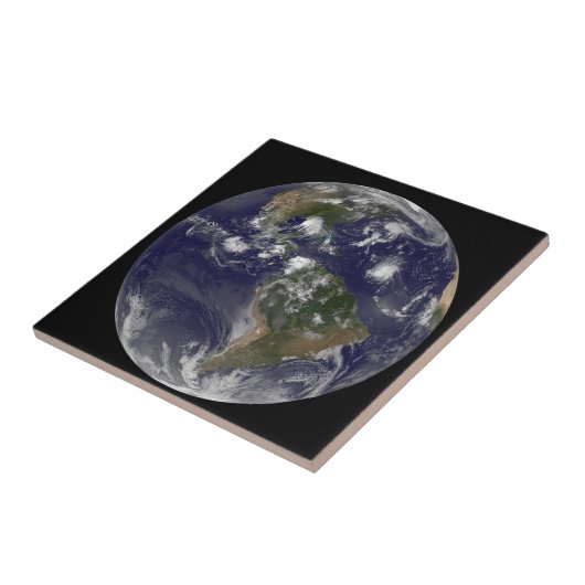 Vollständige Erde mit tropischen Stürmen im Atlant Fliese (Seite)