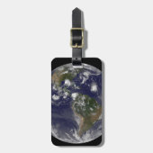 Vollständige Erde mit tropischen Stürmen im Atlant Gepäckanhänger (Vorderseite vertikal)