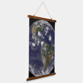 Vollständige Erde mit tropischen Stürmen im Atlant Wandteppich Mit Holzrahmen (Gewinkelt)