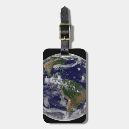 Vollständige Erde mit verschiedenen tropischen Stu Gepäckanhänger (Vorderseite vertikal)