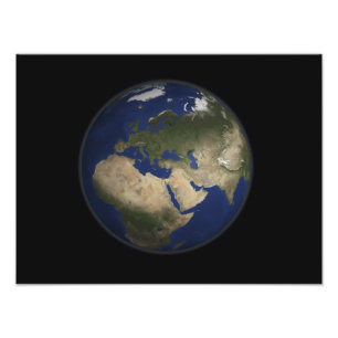 Vollständige Erdsicht auf Afrika, Europa und Mitte Fotodruck