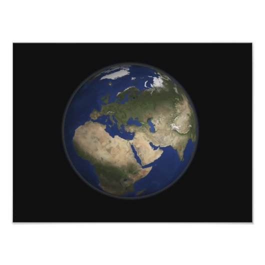 Vollständige Erdsicht auf Afrika, Europa und Mitte Fotodruck (Vorne)