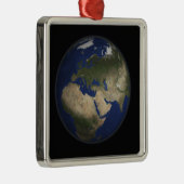 Vollständige Erdsicht auf Afrika, Europa und Mitte Silbernes Ornament (Rechts)