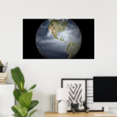 Vollständige Erdsicht mit Wasserdampf Poster (Heimbüro)