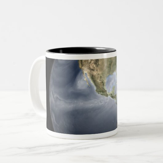 Vollständige Erdsicht mit Wasserdampf Zweifarbige Tasse (Vorderseite Links)