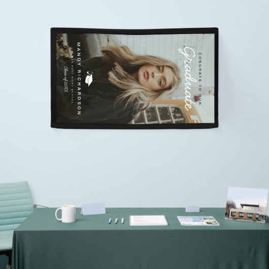 Vollständige Foto-Glückwünsche zum Graduate Black Banner (Messeveranstaltung)