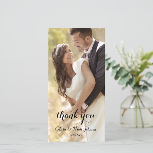 Vollständige Foto Hochzeit Dankeschön-Karte Dankeskarte (Stehend Vorderseite)