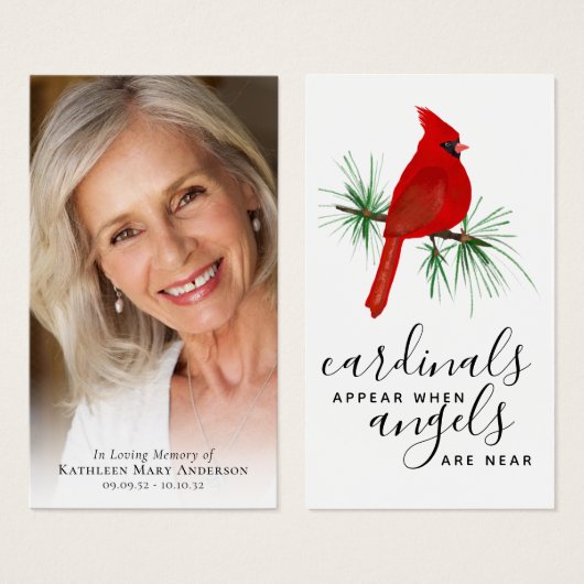Vollständige Foto-Kardinal-Gedenkkarte (Vorne & Hinten)