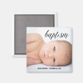 Vollständige Foto-Taufschrift Magnet (Vorderseite/Rückseite)