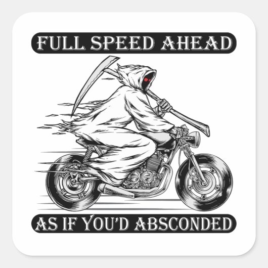 VOLLSTÄNDIGE GESCHWINDIGKEIT VORBEI, ALS WÄRE MAN QUADRATISCHER AUFKLEBER (Vorderseite)