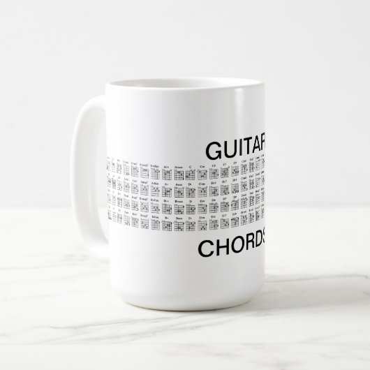 Vollständige Gitarrenakkorde 15oz Kaffeetasse (Vorderseite Links)