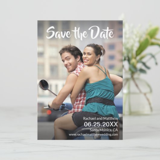 Vollständige Hochzeit des Fotos speichern Sie das  Save The Date (Stehend Vorderseite)