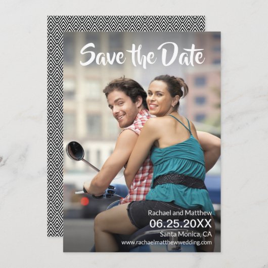Vollständige Hochzeit des Fotos speichern Sie das Save The Date (Vorne/Hinten)