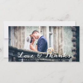 Vollständige horizontale Hochzeit dank Fotokarte Dankeskarte