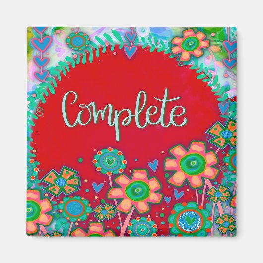 Vollständige Hübsche Fun Floral Moderne Inspirivit Magnet (Vorne)