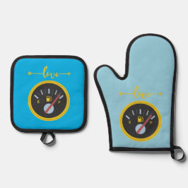 vollständige Liebe Ofenhandschuh & Topflappen-Set