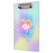 Vollständige Monogramm-Rainbow-Magic-Herzklammer Klemmbrett (Links)