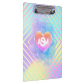 Vollständige Monogramm-Rainbow-Magic-Herzklammer Klemmbrett (Rechts)
