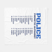 Vollständige Polizeiphonetik A bis Z Alphabet Fleecedecke (Vorderseite (Horizontal))
