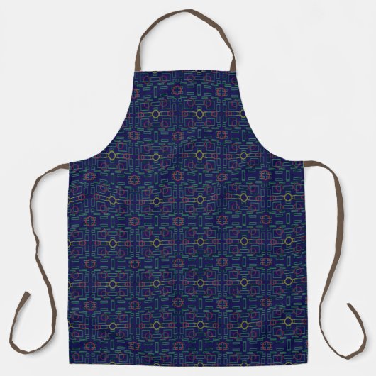 Vollständige Print-Schürze mit blauer Geometrie Schürze (Vorderseite)