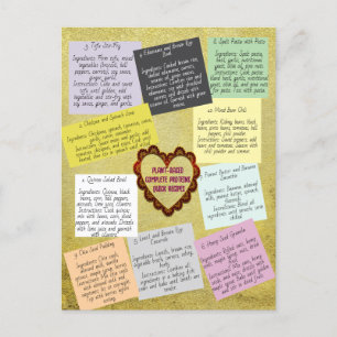 Vollständige Proteinrezepturen auf Pflanze Postkarte