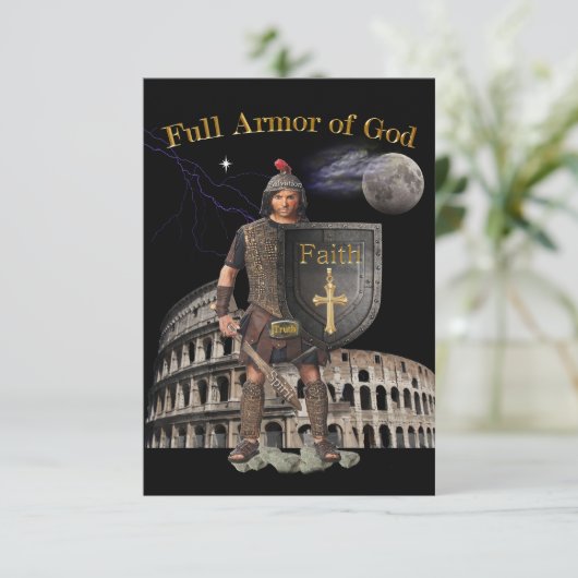 Vollständige Rüstung der GOD Dankeskarte (Stehend Vorderseite)
