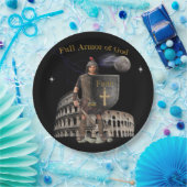 Vollständige Rüstung der GOD Pappteller (Party)