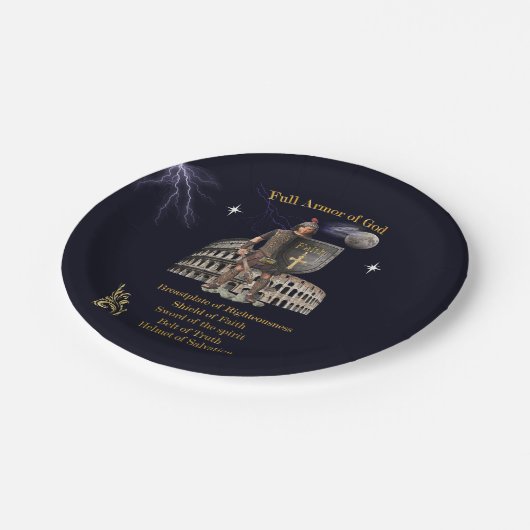 Vollständige Rüstung der GOD Pappteller (Schrägansicht)