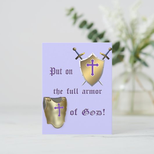 Vollständige Rüstung Gottes Postkarte (Stehend Vorderseite)