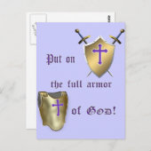Vollständige Rüstung Gottes Postkarte (Vorne/Hinten)