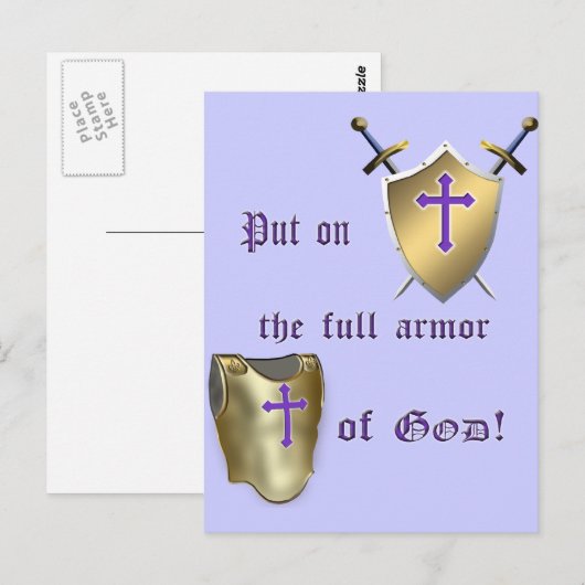 Vollständige Rüstung Gottes Postkarte (Vorne/Hinten)