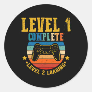 Vollständige Stufe 2 des Gamer-Geburtstags Runder Aufkleber