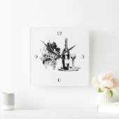 VOLLSTÄNDIGE WEINWANDSCHALTFLÄCHE QUADRATISCHE WANDUHR (Zuhause)