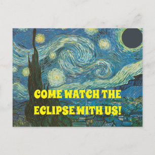 VOLLSTÄNDIGE ZOLLRECHTLICHE ECLIPSE-PARTY EINLADUN EINLADUNGSPOSTKARTE