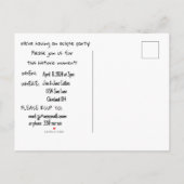 VOLLSTÄNDIGE ZOLLRECHTLICHE ECLIPSE-PARTY EINLADUN EINLADUNGSPOSTKARTE (Rückseite)