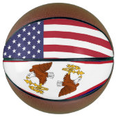 Vollständiger Basketball mit Flag von Amerikanisch (Vorderseite)
