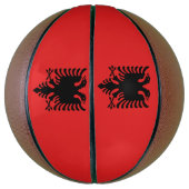 Vollständiger Basketball mit Flagge Albaniens (Vertikal)