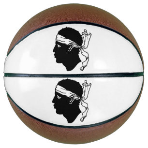 Vollständiger Basketball mit Flagge auf Korsika