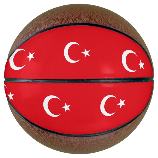 Vollständiger Basketball mit Flagge der Türkei (Vorderseite)