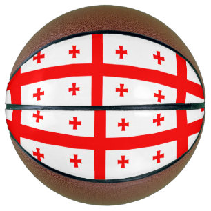 Vollständiger Basketball mit Flagge Georgiens