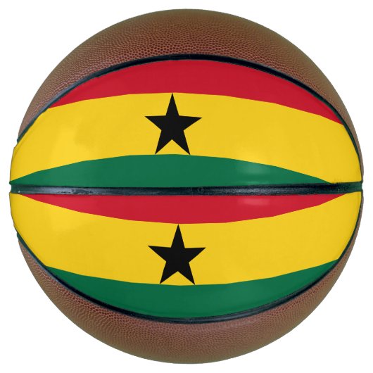 Vollständiger Basketball mit Flagge Ghanas (Vorderseite)